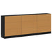 Bufet 3 pcs Stejar negru 60 x 30 x 70 cm Lemn compozit - WALTI WALTI