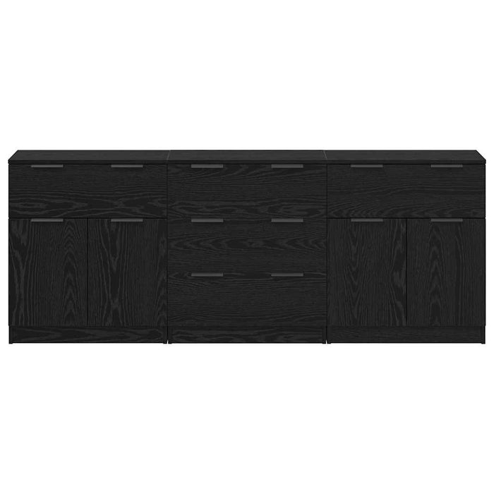 Bufet 3 pcs Stejar negru 60 x 30 x 70 cm Lemn compozit - WALTI WALTI