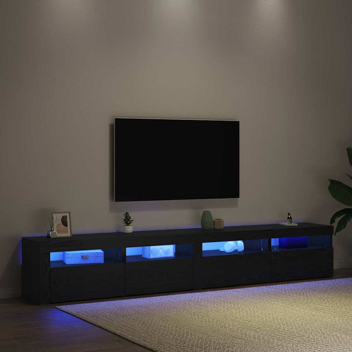 Set comodă TV 3 pcs Stejar Negru 240 x 35 x 40 cm Lemn compozit - WALTI WALTI