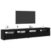 Set comodă TV 3 pcs Stejar Negru 240 x 35 x 40 cm Lemn compozit - WALTI WALTI