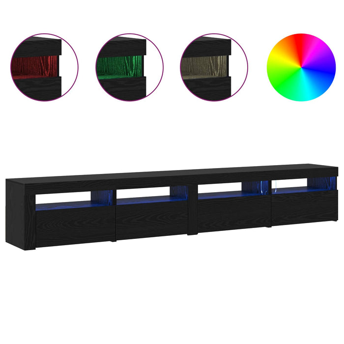 Set comodă TV 3 pcs Stejar Negru 240 x 35 x 40 cm Lemn compozit - WALTI WALTI