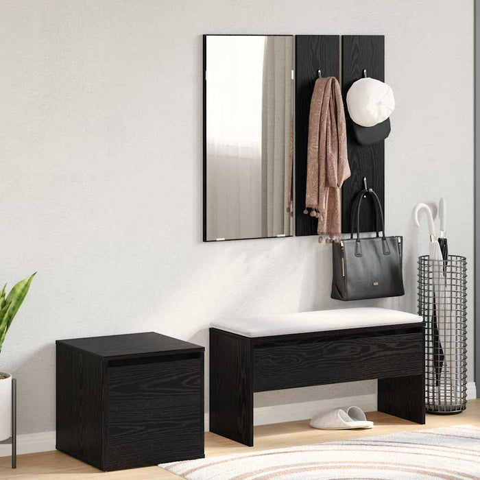 Set mobilier hol cu sertar 3 pcs Stejar negru 80 x 31 x 40 cm - WALTI WALTI