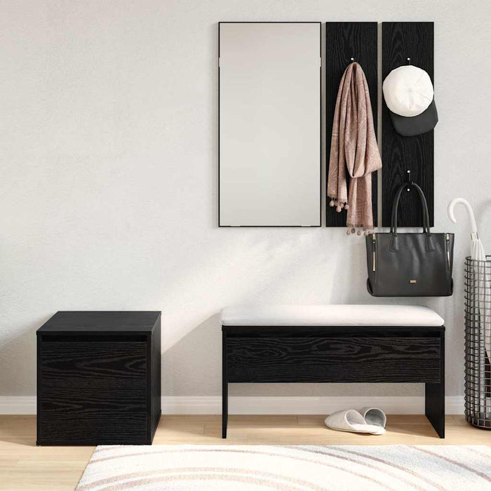 Set mobilier hol cu sertar 3 pcs Stejar negru 80 x 31 x 40 cm - WALTI WALTI