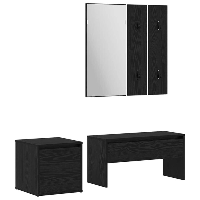 Set mobilier hol cu sertar 3 pcs Stejar negru 80 x 31 x 40 cm - WALTI WALTI