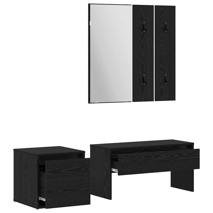 Set mobilier hol cu sertar 3 pcs Stejar negru 80 x 31 x 40 cm - WALTI WALTI