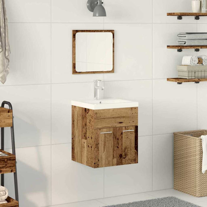 Set de Mobilier pentru Baie 3 pcs Lemn Vechi 41 x 38.5 x 46 cm - WALTI WALTI