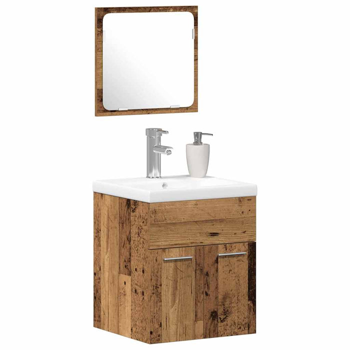 Set de Mobilier pentru Baie 3 pcs Lemn Vechi 41 x 38.5 x 46 cm - WALTI WALTI