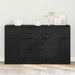 Bufet 3 pcs Stejar negru 121 x 30 x 70 cm Lemn compozit - WALTI WALTI