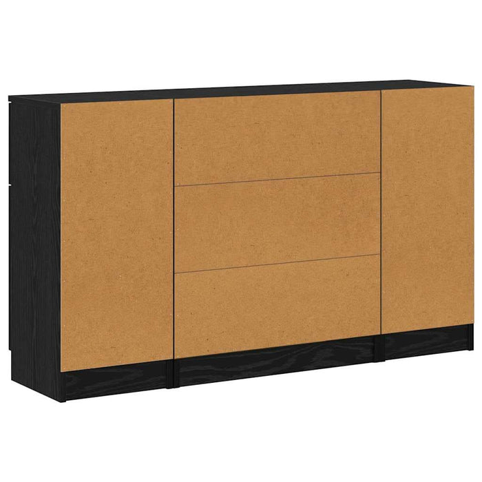 Bufet 3 pcs Stejar negru 121 x 30 x 70 cm Lemn compozit - WALTI WALTI