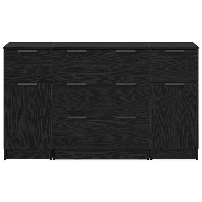 Bufet 3 pcs Stejar negru 121 x 30 x 70 cm Lemn compozit - WALTI WALTI