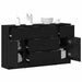 Bufet 3 pcs Stejar negru 121 x 30 x 70 cm Lemn compozit - WALTI WALTI