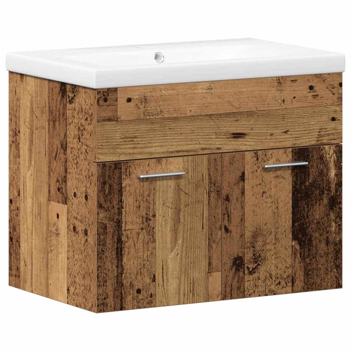 Set de mobilier pentru baie 3 pcs Lemn Vechi Lemn compozit - WALTI WALTI
