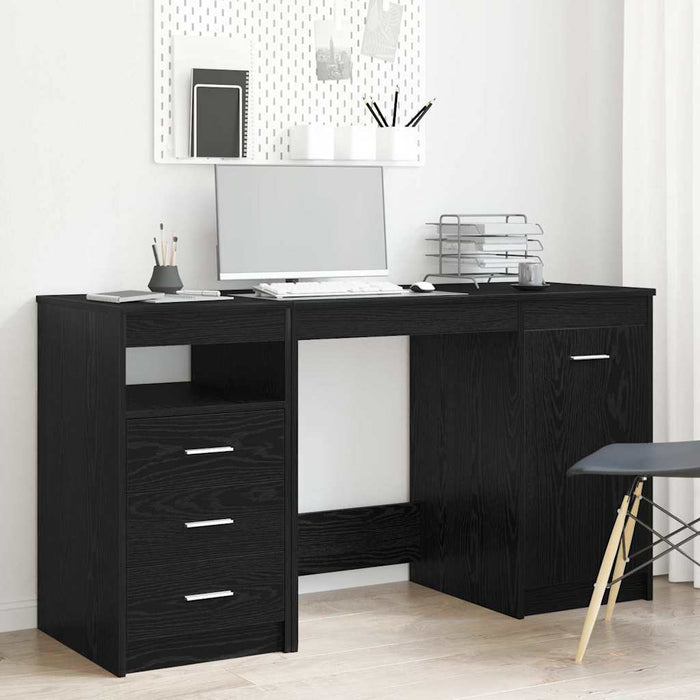 Birou cu sertar Stejar negru 140 x 50 x 76 cm Lemn compozit - WALTI WALTI