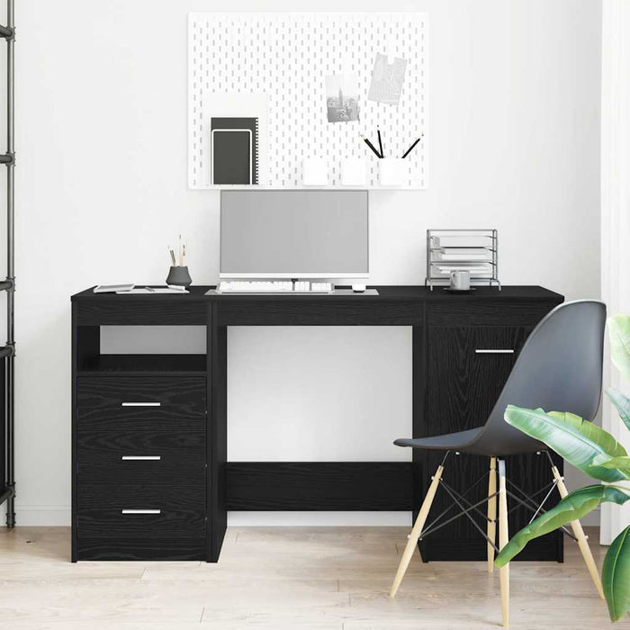 Birou cu sertar Stejar negru 140 x 50 x 76 cm Lemn compozit - WALTI WALTI