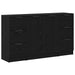 Bufet cu sertar 3 pcs Stejar Negru Lemn compozit - WALTI WALTI