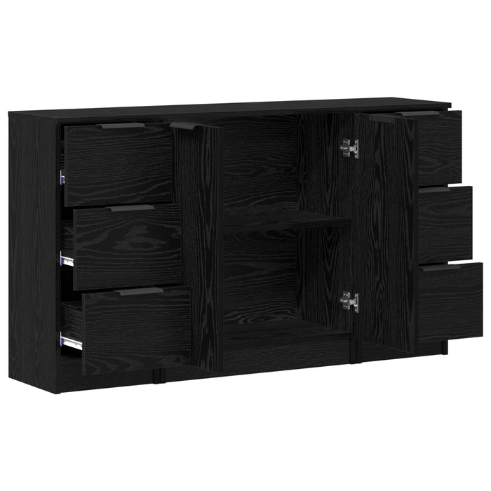 Bufet cu sertar 3 pcs Stejar Negru Lemn compozit - WALTI WALTI