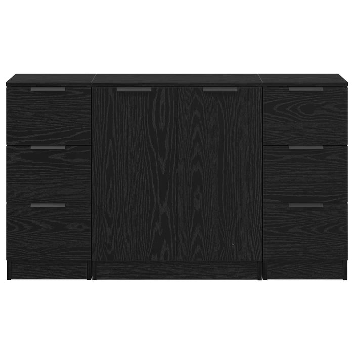 Bufet cu sertar 3 pcs Stejar Negru Lemn compozit - WALTI WALTI