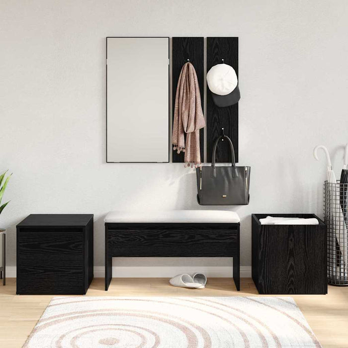 Set mobilier hol Pe perete cu oglindă 6 pcs Lemn compozit - WALTI WALTI