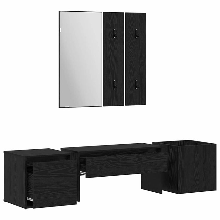 Set mobilier hol Pe perete cu oglindă 6 pcs Lemn compozit - WALTI WALTI