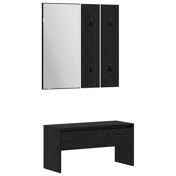 Set mobilier hol Pe perete cu oglindă 6 pcs Lemn compozit - WALTI WALTI