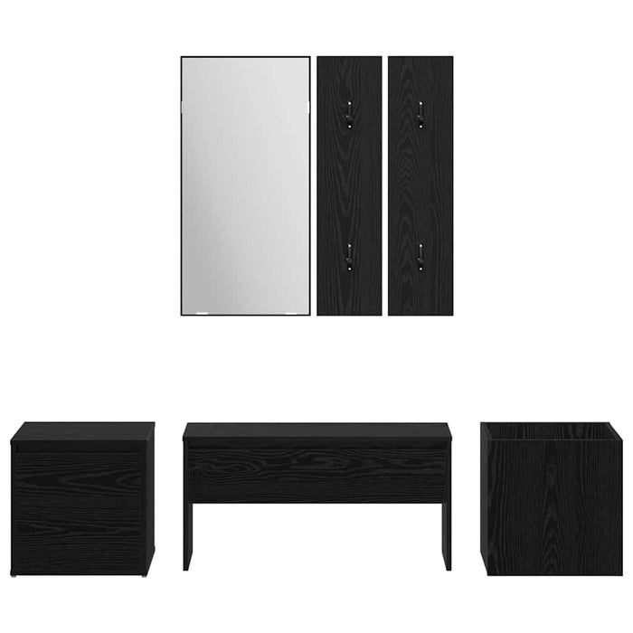 Set mobilier hol Pe perete cu oglindă 6 pcs Lemn compozit - WALTI WALTI