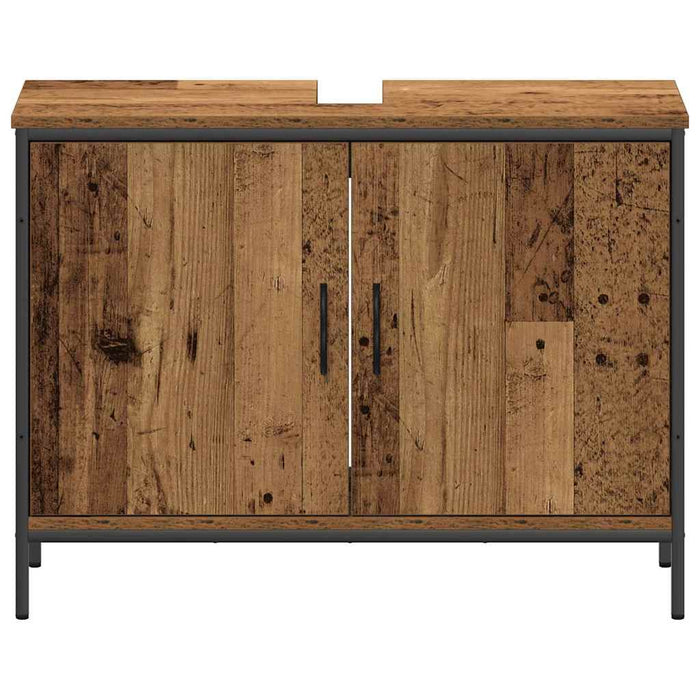 Unități de vanitate pentru baie cu ușă 3 pcs Maro Lemn compozit - WALTI WALTI