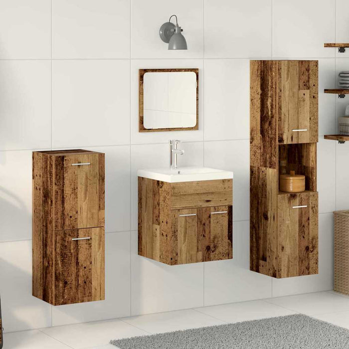 Set de mobilier pentru baie 4 buc. Lemn Vechi 41 x 38,5 x 46 cm WALTI