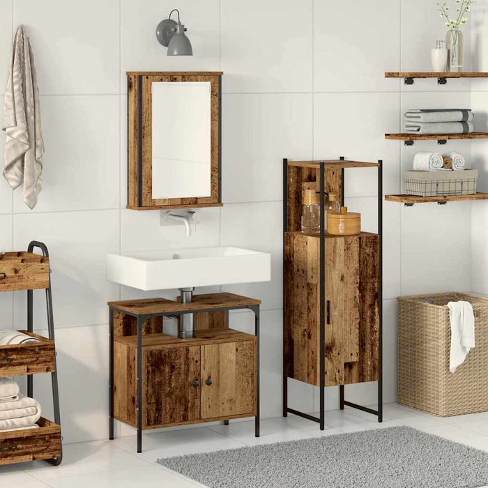 Set de mobilier pentru baie 3 pcs Maro 33 x 33 x 120.5 cm - WALTI WALTI