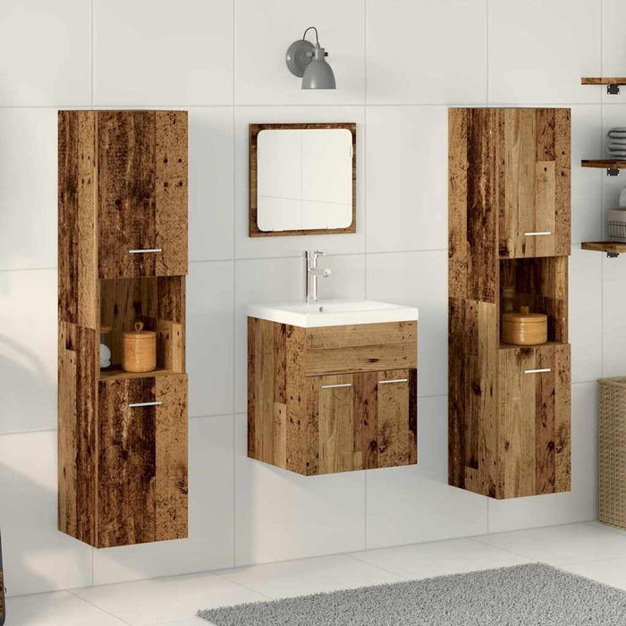 Set de mobilier pentru baie 4 pcs Lemn Vechi 41 x 38.5 x 46 cm - WALTI WALTI