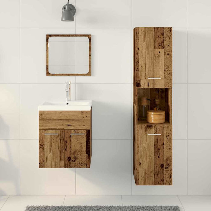 Set de Mobilă pentru Baie 4 pcs Lemn Vechi 41 x 38.5 x 46 cm - WALTI WALTI