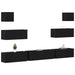 Set comodă TV 7 pcs Stejar Negru 100 x 30 x 30 cm Lemn compozit - WALTI WALTI