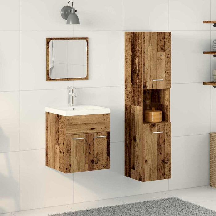 Set de mobilier pentru baie 4 pcs Lemn Vechi 41 x 38.5 x 46 cm - WALTI WALTI