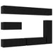 Set comodă TV Pe perete 7 pcs Stejar Negru Lemn compozit - WALTI WALTI