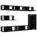 Set comodă TV Pe perete 7 pcs Stejar Negru Lemn compozit - WALTI WALTI