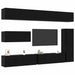 Set comodă TV Pe perete 7 pcs Stejar Negru Lemn compozit - WALTI WALTI