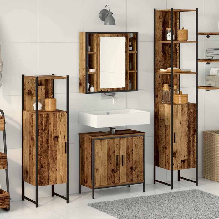 Set de mobilier pentru baie 4 pcs Maro 33 x 33 x 185.5 cm - WALTI WALTI