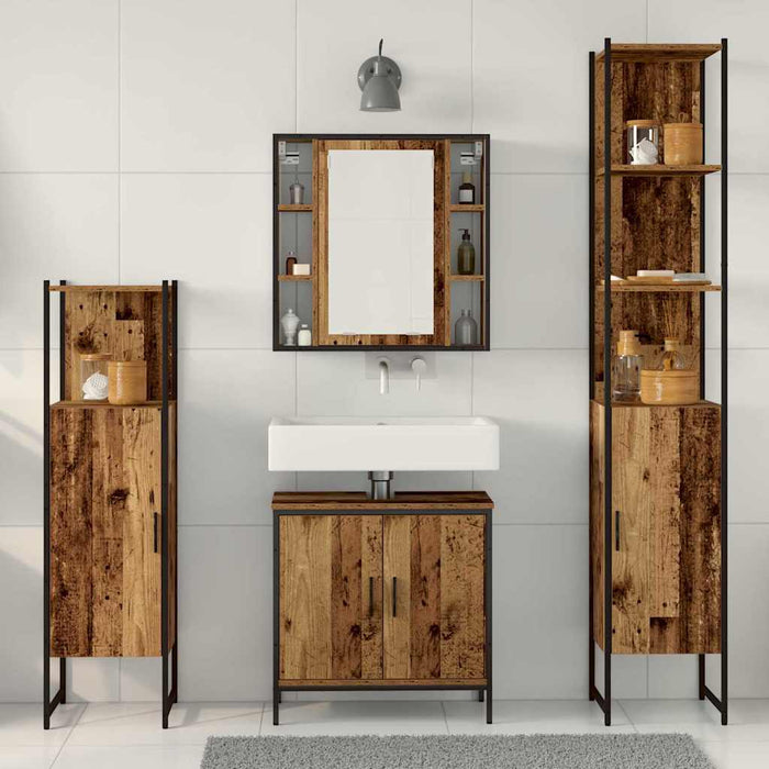 Set de mobilier pentru baie 4 pcs Maro 33 x 33 x 185.5 cm - WALTI WALTI