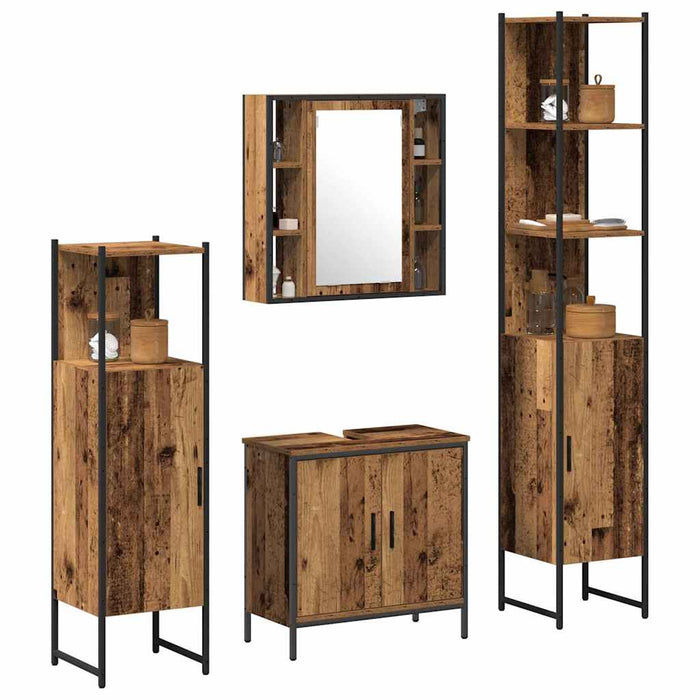 Set de mobilier pentru baie 4 pcs Maro 33 x 33 x 185.5 cm - WALTI WALTI