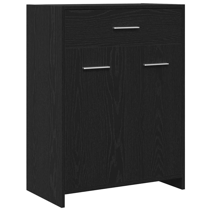 Set de mobilier pentru baie 4 pcs Stejar Negru Lemn compozit WALTI