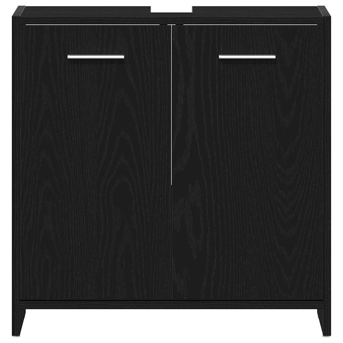 Set de mobilier pentru baie 4 pcs Stejar Negru Lemn compozit WALTI