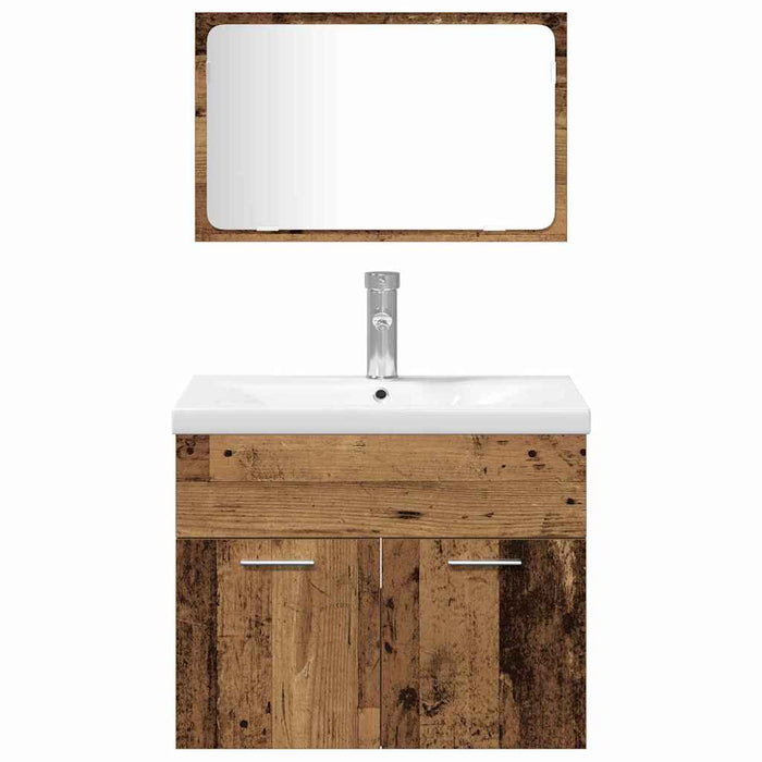 Set de mobilier pentru baie 4 buc. Lemn Vechi 60 x 38,5 x 46 cm - WALTI WALTI