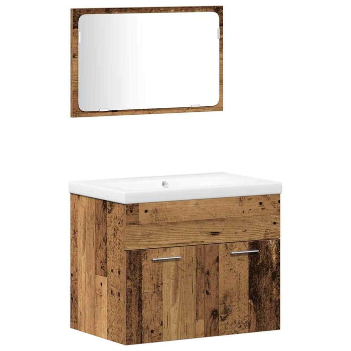 Set de mobilier pentru baie 5 buc. Maro 60 x 38,5 x 46 cm WALTI
