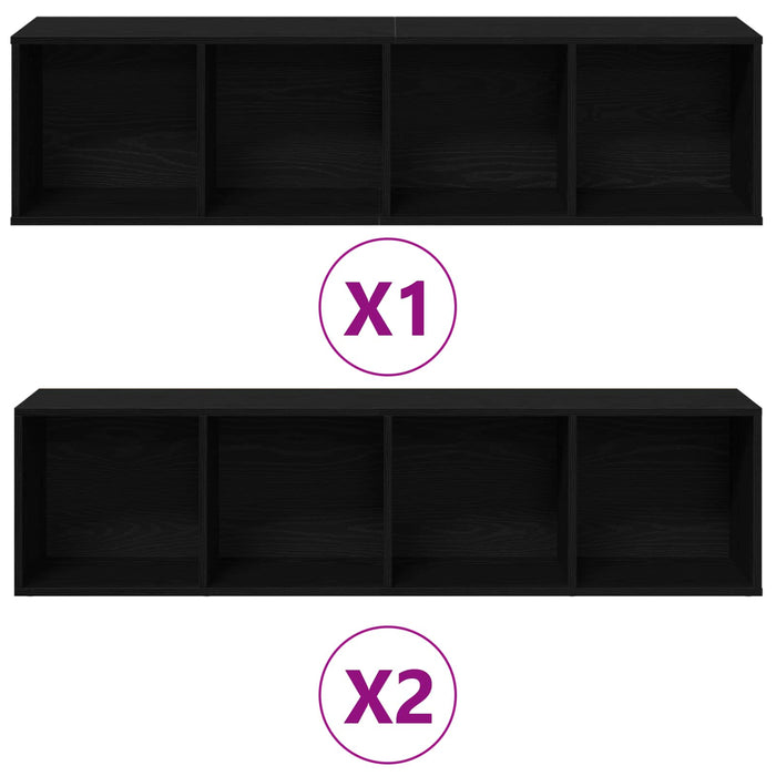 Raft pentru cărți 3 pcs Stejar Negru 36 x 30 x 143 cm - WALTI WALTI