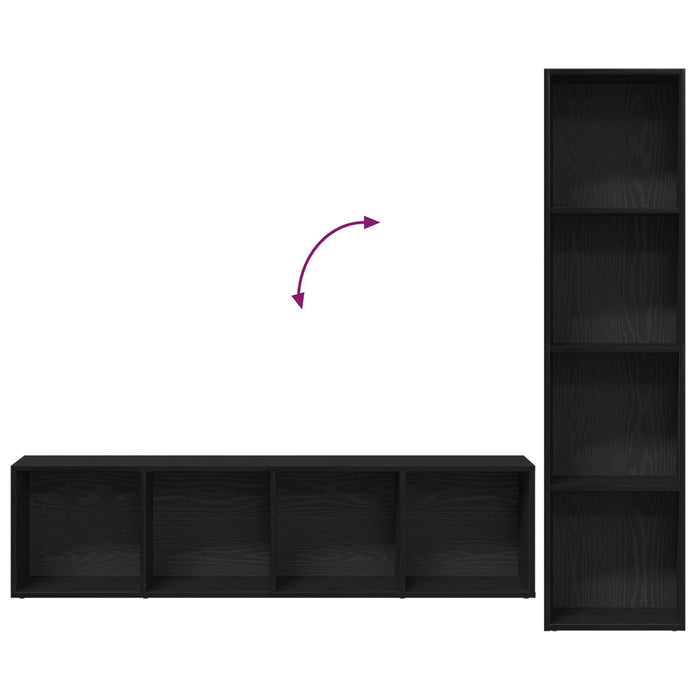 Raft pentru cărți 3 pcs Stejar Negru 36 x 30 x 143 cm - WALTI WALTI