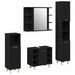 Set de mobilier pentru baie 4 pcs Negru 30 x 30 x 179,5 cm - WALTI WALTI