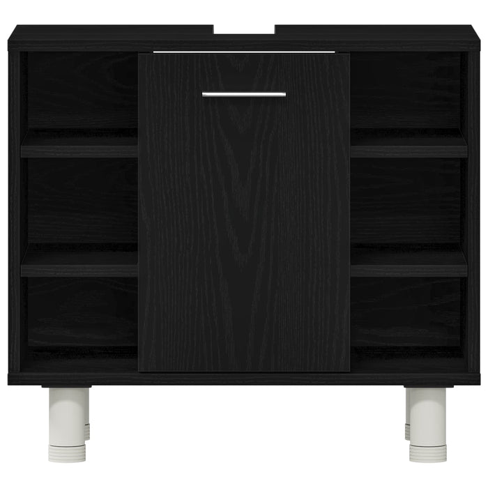 Set de mobilier pentru baie 4 pcs Negru 30 x 30 x 179,5 cm - WALTI WALTI