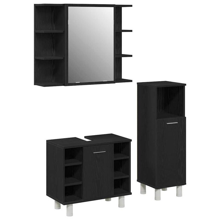 Set de mobilier pentru baie 3 pcs Negru 30 x 30 x 99,5 cm - WALTI WALTI