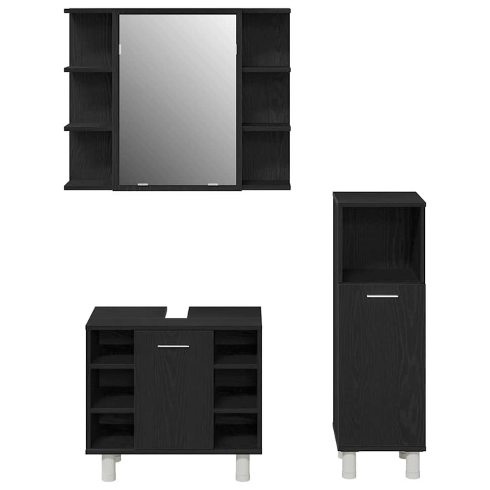 Set de mobilier pentru baie 3 pcs Negru 30 x 30 x 99,5 cm - WALTI WALTI