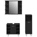 Set de mobilier pentru baie 3 pcs Negru 30 x 30 x 99,5 cm - WALTI WALTI