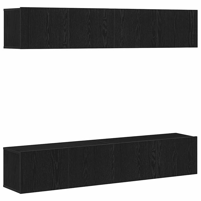 Set comodă TV 4 pcs Stejar Negru 80 x 30 x 30 cm Lemn compozit - WALTI WALTI